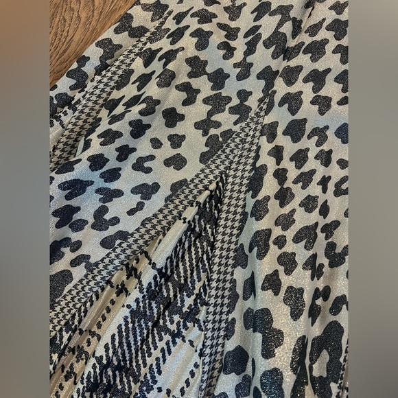 Incredible Vintage Diane Von Furstenberg Skirt Wool Metallic Leopard OS - Picture 3 of 4